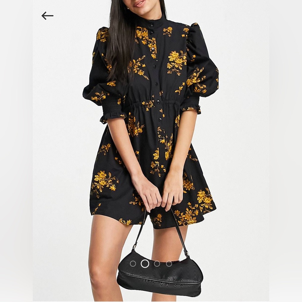 ASOS Design front button smock romper NWOT